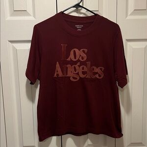 American Eagle Outfitters Maroon Short Sleeve Tee